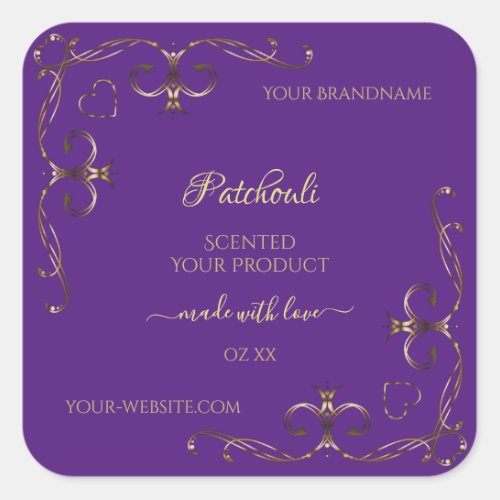 Royal Purple Product Labels Ornate Corner Borders