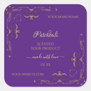 Royal Purple Product Labels Ornate Corner Borders
