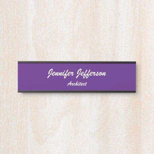 Royal Purple Professional Plain Handwriting Door Sign