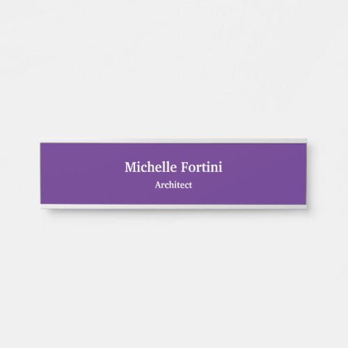 Royal Purple Professional Plain Modern Elegant Door Sign