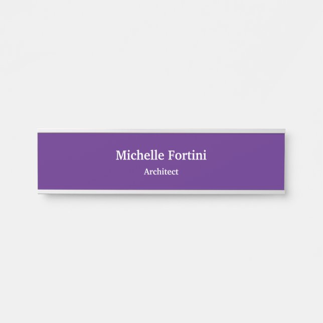Royal Purple Professional Plain Modern Elegant Door Sign (Front)