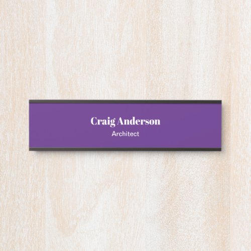 Royal Purple Professional Plain Modern Elegant Door Sign