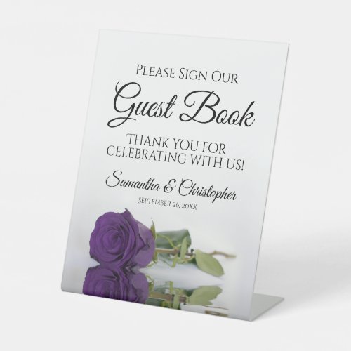 Royal Purple Rose Please Sign Our Guest Book