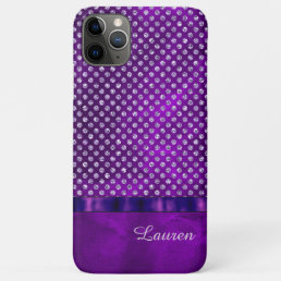 Royal Purple Silver Gem Personalized iPhone 11 Pro Max Case