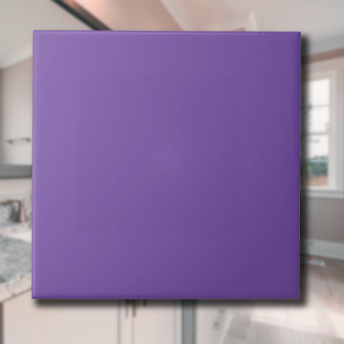 Royal Purple Solid Color  Classic Elegant Ceramic Tile