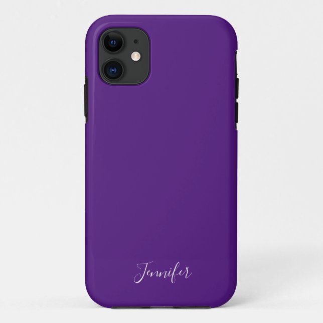 Royal Purple Solid Color Custom Monogram Case-Mate iPhone Case (Back)