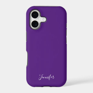 Royal Purple Solid Color Custom Monogram iPhone 17 Case