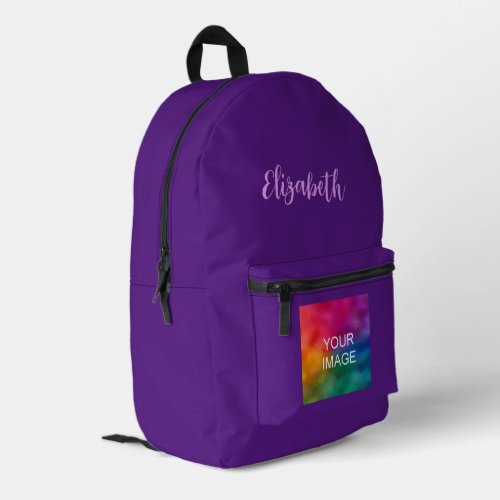 Royal Purple Solid Color Handwritten Template Printed Backpack