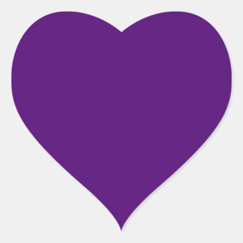 Royal purple solid color  heart sticker