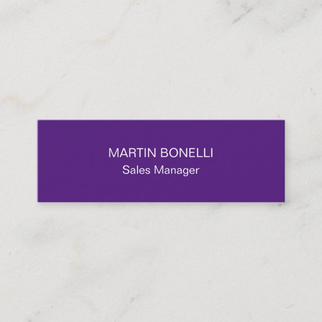 Royal Purple Special Unique Minimalist Chic Mini Business Card (Front)