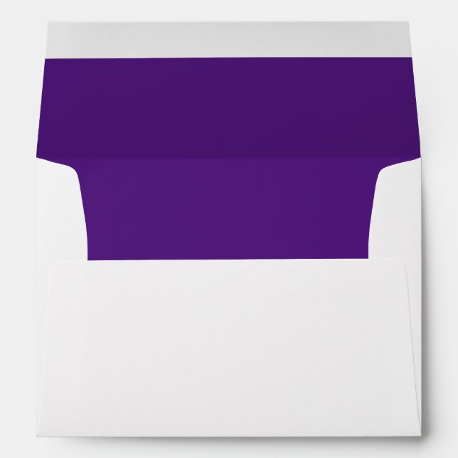 Royal Purple Trim Script Return Address Mailing Envelope (Back (Bottom))