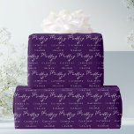 Royal Purple Typography Personalized Wedding Wrapping Paper<br><div class="desc">This royal purple wedding wrapping paper features beautiful white typography on a solid deep violet for an evening ceremony in the winter. Minimalist script and a bold color makes your gift wrap pop and stand out from the crowd.</div>