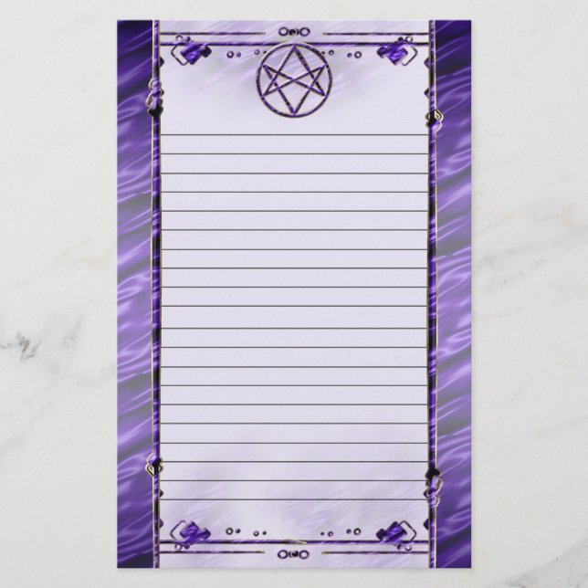 Royal Purple Unicursal Lined Stationery (Front)
