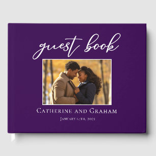 Royal Purple Wedding Couple Photo Guest Book