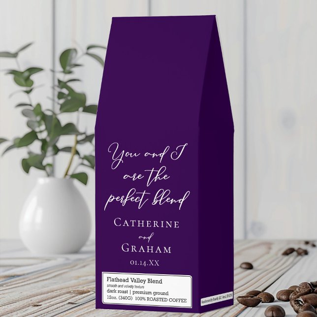 Royal Purple Wedding Personalized Perfect Blend Roasted Coffee (Creator Uploaded)