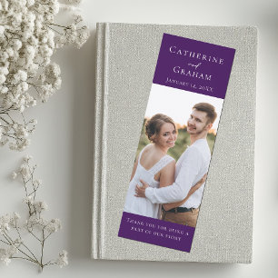 Royal Purple Wedding Photo Personalized Bookmarks