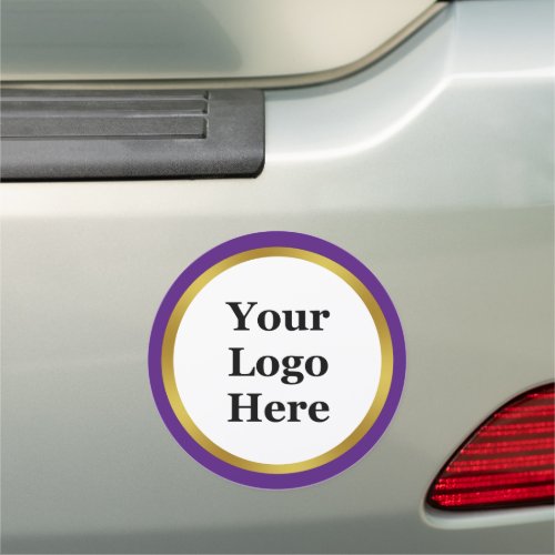 Royal Purple White Gold Your Logo Here Template Car Magnet