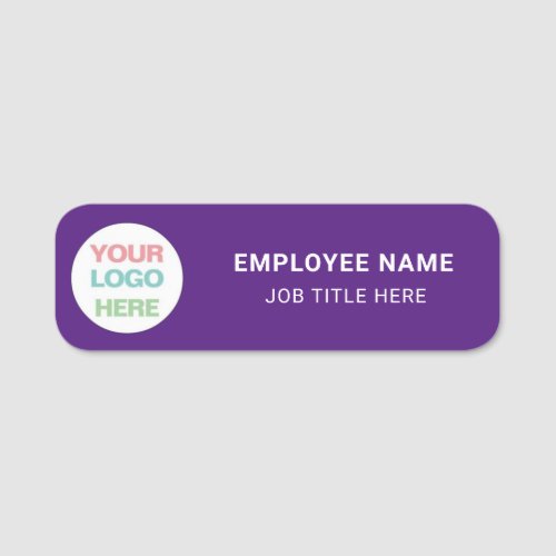 Royal Purple  White Showcase Your Logo Employee Name Tag