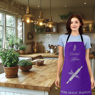 Royal Purple with Soft Silver Rolling Pin and Herb Apron