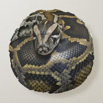 "royal Python" Design Products Round Pillow by yackerscreations at Zazzle