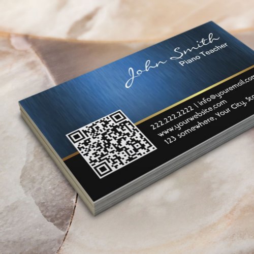 Royal QR code Piano Teacher Business Card