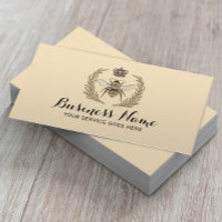 Royal Queen Bee Laurel Wreath Logo Beauty Salon