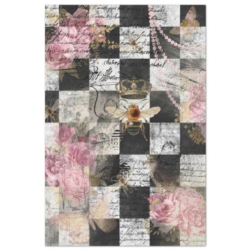 Royal Queen Bee Vintage Decoupage Tissue Paper