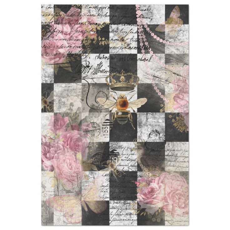 Royal Queen Bee Vintage Decoupage Tissue Paper Zazzle