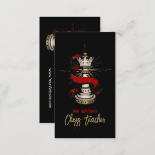Royal Queen Chess Teacher Business Card