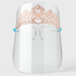 Royal Queen Elegant Rose Gold Crown & Monogram Face Shield | Zazzle