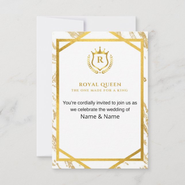Royal Queen Made for A King Wedding Invitations (Front)
