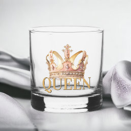 Royal Queen Pink Gilded Crown Whiskey Glass