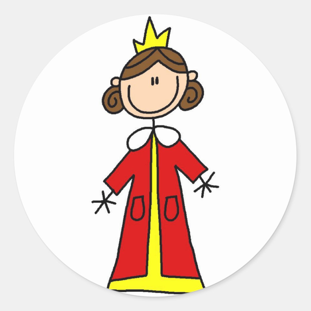 Royal Queen Stick Figure Sticker | Zazzle