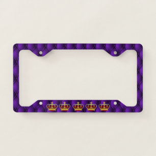 Royal Queen's Crown & Regal Purple License Plate Frame