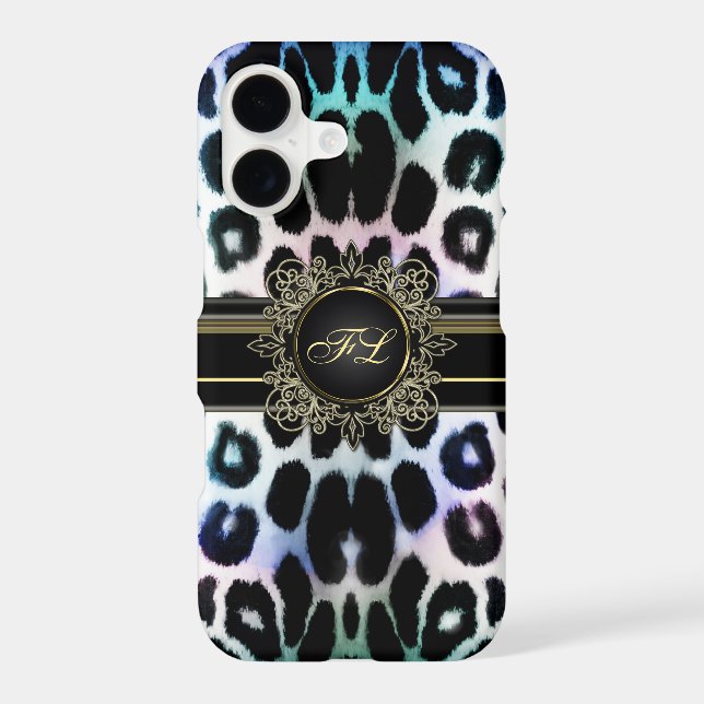 Royal Rainbow Leopard Personalized iPhone 7 Case (Back)