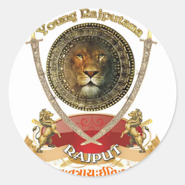 ROYAL RAJPUT RAJASTHAN CLASSIC ROUND STICKER Zazzle