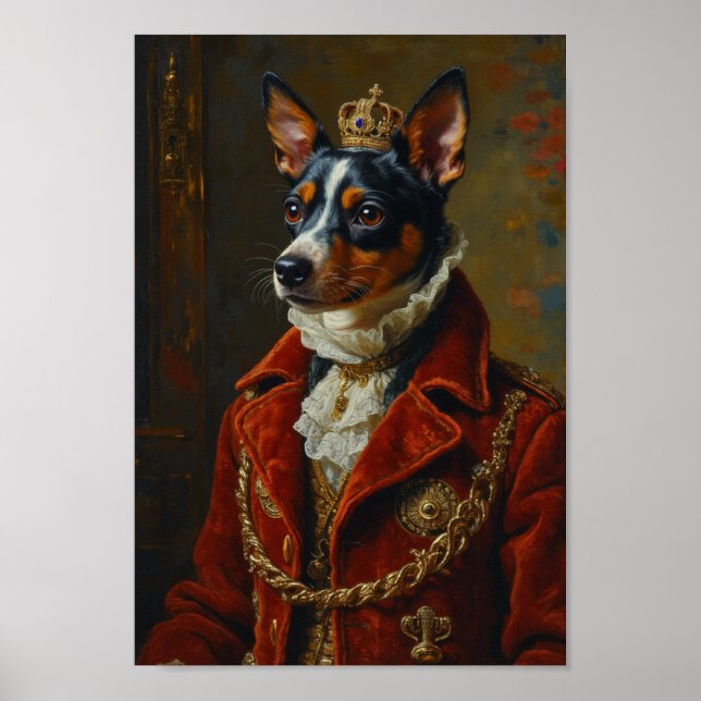 Royal Rat Terrier Portrait Poster (Front)