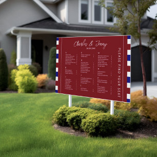 Royal Red and Blue Wedding Theme Foam Board