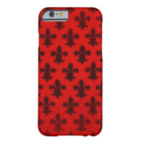 Royal red black elegant business fleur de lis barely there iPhone 6 case