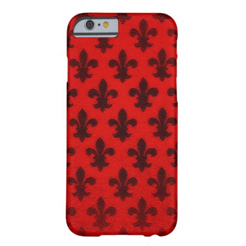 Royal red black elegant business fleur de lis barely there iPhone 6 case