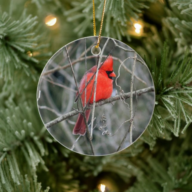Royal Red Cardinal Ceramic Ornament (Tree)