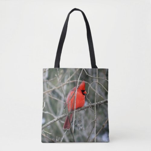 Royal Red Cardinal Printed Tote Bag