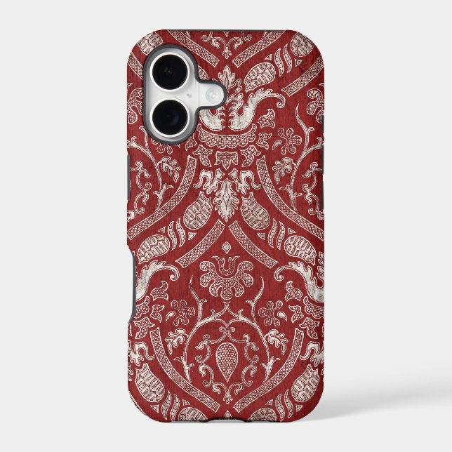 Royal Red Damask Iphone Case (Back)
