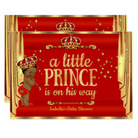 Royal Red Gold Drapes Prince Baby Shower Ethnic Card