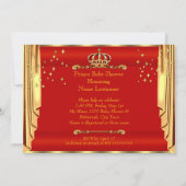 Royal Red Gold Drapes Prince Baby Shower Ethnic Invitation (Back)