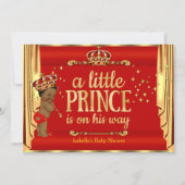 Royal Red Gold Drapes Prince Baby Shower Ethnic Invitation (Front)