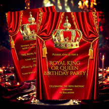 Royal Red Gold King Queen Crown Birthday Party 2