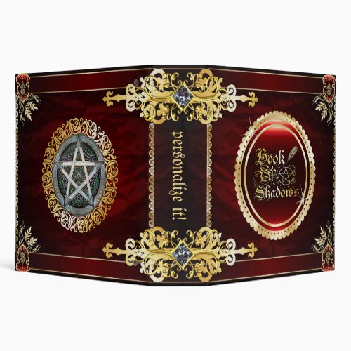 Royal Red Medieval Witchcraft Book Of Shadows 3 Ring Binder
