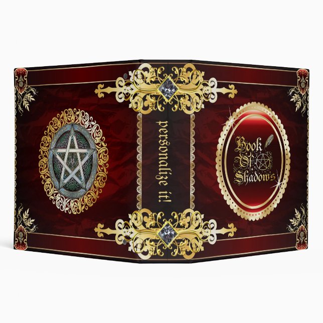 Royal Red Medieval Witchcraft Book Of Shadows 3 Ring Binder (Background)