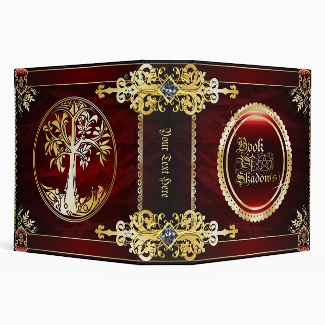 🔮Royal Red Medieval Witchcraft Book Of Shadows 3 Ring Binder (Background)